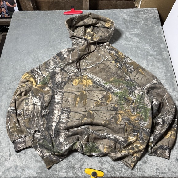 VTG Russell Outdoors Hoodie Mens 3XL (27.5x30.5) Camo Realtree Pullover Y2K - Picture 1 of 7